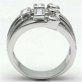 3W271 - Rhodium Brass Ring with AAA Grade CZ in Clear - Alamode - Flyclothing LLC
