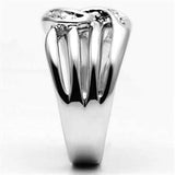 3W272 - Rhodium Brass Ring with AAA Grade CZ in Clear - Alamode - Flyclothing LLC