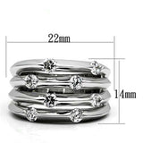 3W275 - Rhodium Brass Ring with AAA Grade CZ in Clear - Alamode - Flyclothing LLC