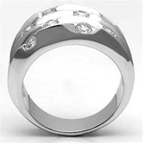 3W275 - Rhodium Brass Ring with AAA Grade CZ in Clear - Alamode - Flyclothing LLC