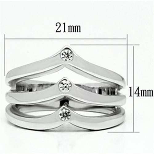3W276 - Rhodium Brass Ring with AAA Grade CZ in Clear - Alamode - Flyclothing LLC