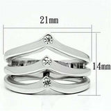 3W276 - Rhodium Brass Ring with AAA Grade CZ in Clear - Alamode - Flyclothing LLC