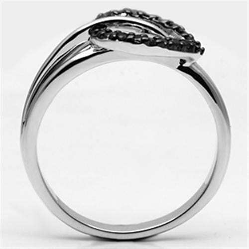 3W277 - Rhodium + Ruthenium Brass Ring with AAA Grade CZ in Black Diamond - Alamode - Flyclothing LLC