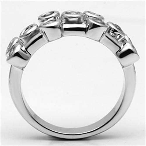 3W280 - Rhodium Brass Ring with AAA Grade CZ in Clear - Alamode - Flyclothing LLC
