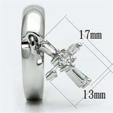 3W283 - Rhodium Brass Ring with AAA Grade CZ in Clear - Alamode - Flyclothing LLC