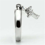 3W283 - Rhodium Brass Ring with AAA Grade CZ in Clear - Alamode - Flyclothing LLC