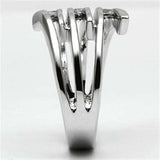 3W285 - Rhodium Brass Ring with AAA Grade CZ in Clear - Alamode - Flyclothing LLC