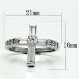 3W288 - Rhodium Brass Ring with AAA Grade CZ in Clear - Alamode - Flyclothing LLC