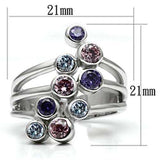 Lorna Cocktail Ring - Rhodium Brass, AAA CZ , Multi Color - 3W290 - Alamode - Flyclothing LLC