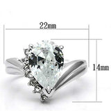 3W292 - Rhodium Brass Ring with AAA Grade CZ in Clear - Alamode - Flyclothing LLC