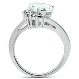 3W292 - Rhodium Brass Ring with AAA Grade CZ in Clear - Alamode - Flyclothing LLC