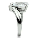 3W292 - Rhodium Brass Ring with AAA Grade CZ in Clear - Alamode - Flyclothing LLC