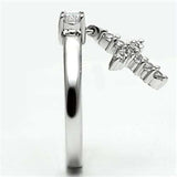 3W293 - Rhodium Brass Ring with AAA Grade CZ in Clear - Alamode - Flyclothing LLC