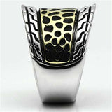 3W296 - Reverse Two-Tone Brass Ring with No Stone - Alamode - Flyclothing LLC