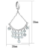 3W300 - Rhodium Brass Earrings with AAA Grade CZ in Clear - Alamode - Flyclothing LLC