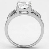 3W308 - Rhodium Brass Ring with AAA Grade CZ in Clear - Alamode - Flyclothing LLC