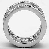 3w319 - Rhodium Brass Ring with AAA Grade CZ in Clear - Alamode - Flyclothing LLC