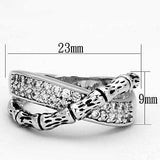 3W320 - Rhodium Brass Ring with AAA Grade CZ in Clear - Alamode - Flyclothing LLC