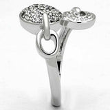 3W321 - Rhodium Brass Ring with AAA Grade CZ in Clear - Alamode - Flyclothing LLC