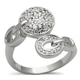 3W321 - Rhodium Brass Ring with AAA Grade CZ in Clear - Alamode - Flyclothing LLC
