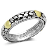 3W332 - Reverse Two-Tone Brass Ring with Epoxy in Jet - Alamode - Flyclothing LLC