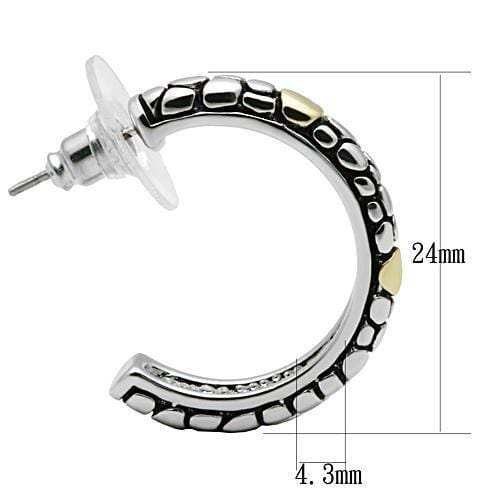 3W335 - Reverse Two-Tone Brass Earrings with Epoxy in Jet - Alamode - Flyclothing LLC