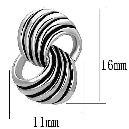 3W343 - Rhodium Brass Earrings with Epoxy in Jet - Alamode - Flyclothing LLC