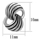 3W343 - Rhodium Brass Earrings with Epoxy in Jet - Alamode - Flyclothing LLC