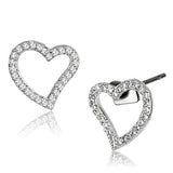3W346 - Rhodium Brass Earrings with AAA Grade CZ in Clear - Alamode - Flyclothing LLC