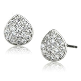 3W352 - Rhodium Brass Earrings with AAA Grade CZ in Clear - Alamode - Flyclothing LLC