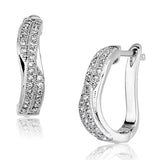 3W358 - Rhodium Brass Earrings with AAA Grade CZ in Clear - Alamode - Flyclothing LLC