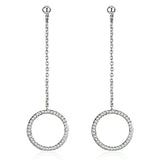3W364 - Rhodium Brass Earrings with AAA Grade CZ in Clear - Alamode - Flyclothing LLC