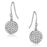 3W369 - Rhodium Brass Earrings with AAA Grade CZ in Clear - Alamode - Flyclothing LLC