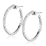 3W370 - Rhodium Brass Earrings with AAA Grade CZ in Clear - Alamode - Flyclothing LLC