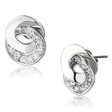 3W376 - Rhodium Brass Earrings with AAA Grade CZ in Clear - Alamode - Flyclothing LLC
