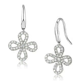 3W382 - Rhodium Brass Earrings with AAA Grade CZ in Clear - Alamode - Flyclothing LLC