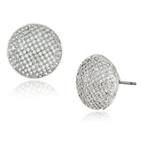3W388 - Rhodium Brass Earrings with AAA Grade CZ in Clear - Alamode - Flyclothing LLC