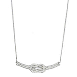 3W406 - Rhodium Brass Necklace with Top Grade Crystal in Clear - Alamode - Flyclothing LLC