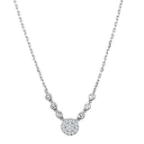 3W417 - Rhodium Brass Necklace with AAA Grade CZ in Clear - Alamode - Flyclothing LLC