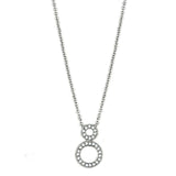 3W421 - Rhodium Brass Necklace with AAA Grade CZ in Clear - Alamode - Flyclothing LLC