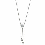 3W427 - Rhodium Brass Necklace with AAA Grade CZ in Clear - Alamode - Flyclothing LLC