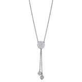 3W429 - Rhodium Brass Necklace with AAA Grade CZ in Clear - Alamode - Flyclothing LLC