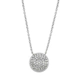 3W436 - Rhodium Brass Necklace with AAA Grade CZ in Clear - Alamode - Flyclothing LLC