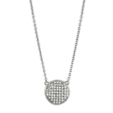 3W437 - Rhodium Brass Necklace with AAA Grade CZ in Clear - Alamode - Flyclothing LLC