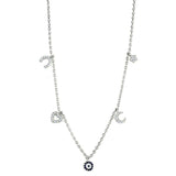 3W439 - Rhodium Brass Necklace with AAA Grade CZ in Montana - Alamode - Flyclothing LLC