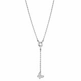 3W443 - Rhodium Brass Necklace with AAA Grade CZ in Clear - Alamode - Flyclothing LLC