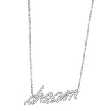 3W455 - Rhodium Brass Necklace with AAA Grade CZ in Clear - Alamode - Flyclothing LLC