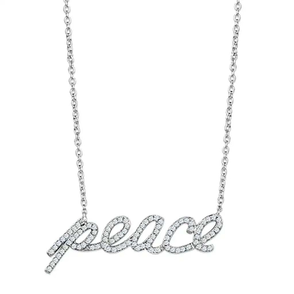 3W457 - Rhodium Brass Necklace with AAA Grade CZ in Clear - Alamode - Flyclothing LLC
