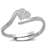 3W464 - Rhodium Brass Ring with AAA Grade CZ in Clear - Alamode - Flyclothing LLC