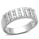 3W488 - Rhodium Brass Ring with AAA Grade CZ in Clear - Alamode - Flyclothing LLC
